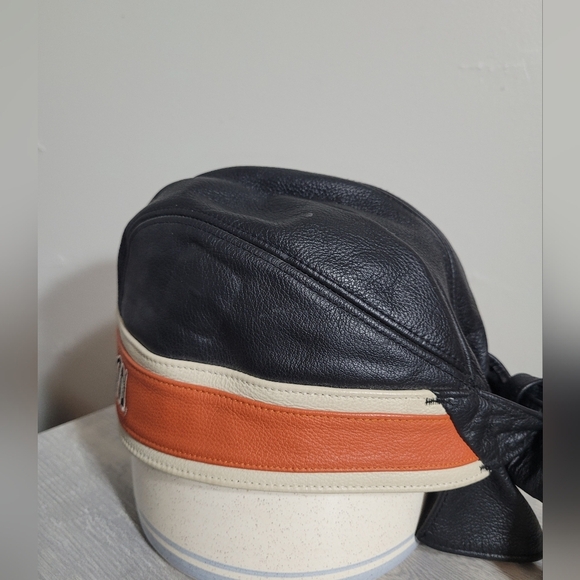Vintage Harley Davidson Leather Riding Cap Medium